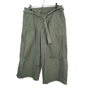Gap Woman 10 Pant Green High Rise Cropped Wide Leg Casual Comfort Boho Lagenloo